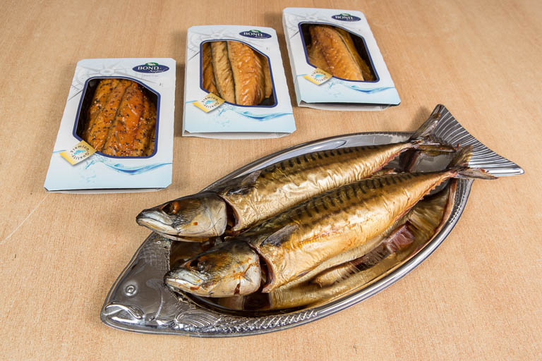 Presentatie gerookte makreel Bond Seafood in Breda